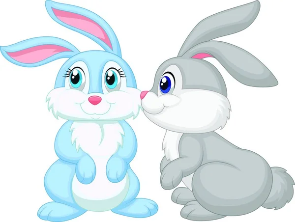 Illustrazione Simpatico Coniglietto Con Coniglio — Vettoriale Stock