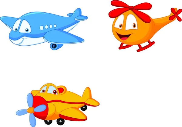 Ilustración Lindo Avión Volador Dibujos Animados — Vector de stock