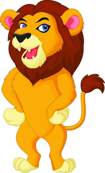 Illustration Cute Lion Cartoon — Stock Vector