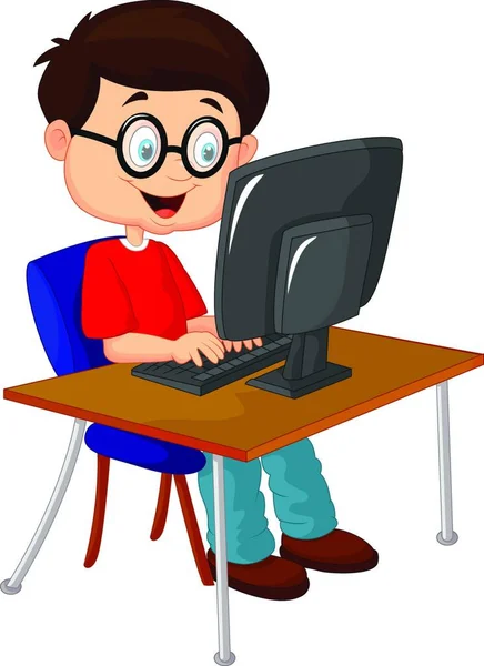 Παιδί Προσωπικό Υπολογιστή — Διανυσματικό Αρχείο