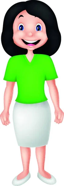 Çizgi Film Anne Kıyafetleri Yeşil — Stok Vektör