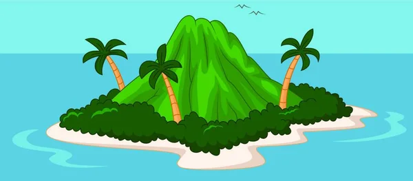 Isla Montaña Mar — Vector de stock