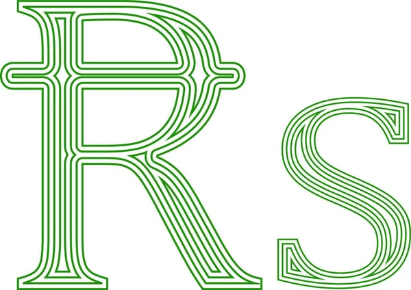 Маврикій Рупій Сейшельська Валюти Символ Значок Смугастий Векторні Ілюстрації Білому — стоковий вектор