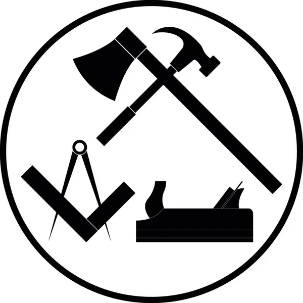 Werkzeuge Tischler Zimmerer Dachdecker Logo — Stockvektor