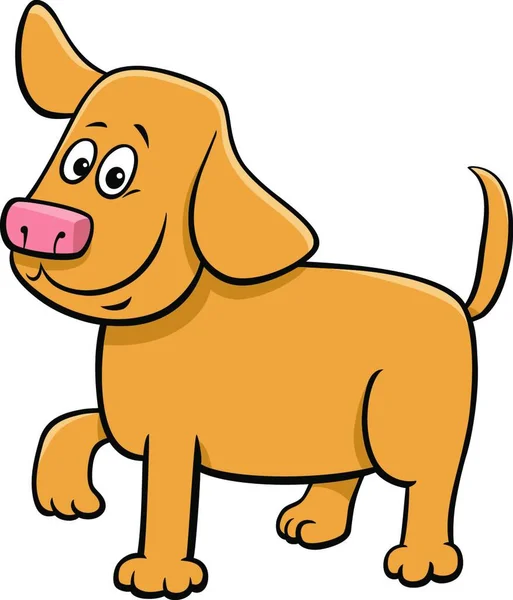 Cartoon Illustration Von Lustigen Welpen Hund Comic Animal Charakter — Stockvektor