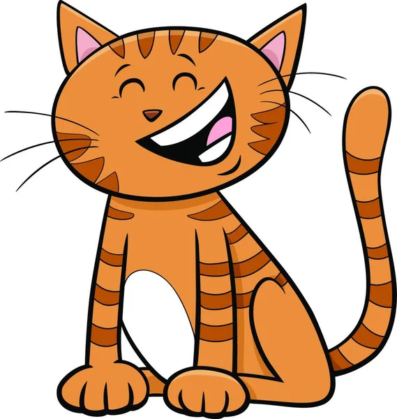 Cartoon Illustration Funny Cat Kitten Comic Animal Character — Stockový vektor