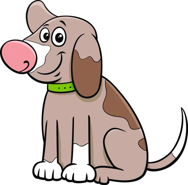 Komik Benekli Yavru Köpek Çizgi Roman Hayvanı Karakteri Çizimi — Stok Vektör