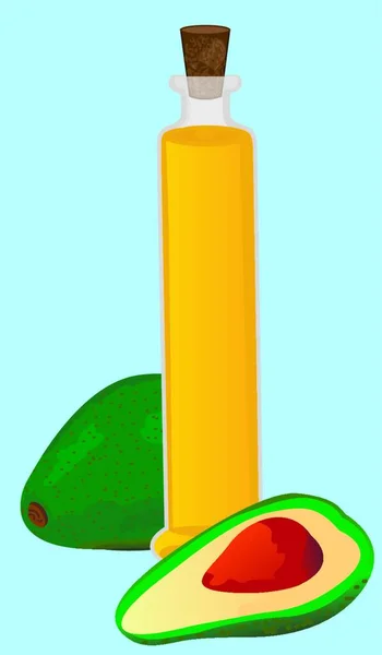 Avocado Oil Vector Illustration Healthy Ingredients Healthy Lifestyle — Stock Vector