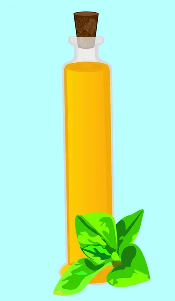 Ilustracja Wektorowa Peppermint Olejek Aromaterapii — Wektor stockowy