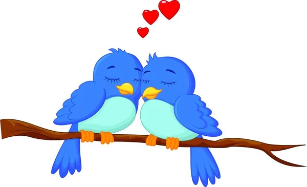 Cartoon Blue Bird Love — Stock Vector