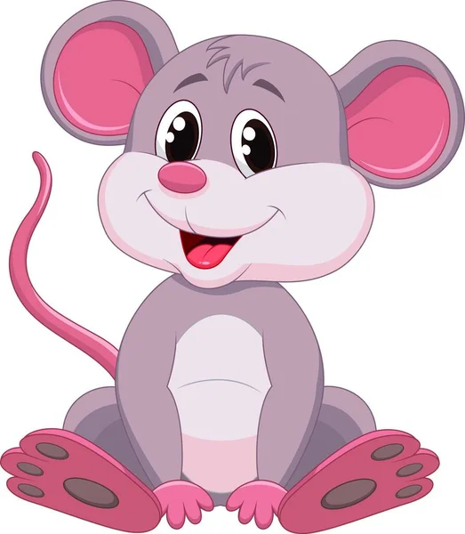 Ilustração Desenho Animado Bonito Mouse — Vetor de Stock