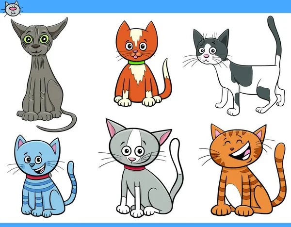 Komik Kediler Kedi Yavruları Çizgi Film Çizgi Roman Karakterleri — Stok Vektör
