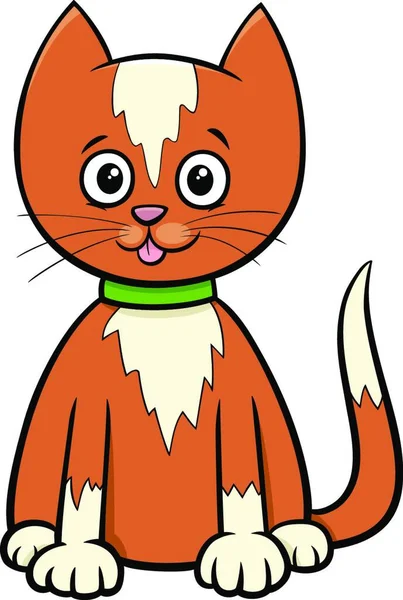 Cartoon Illustration Funny Cat Kitten Comic Animal Character — Stockový vektor