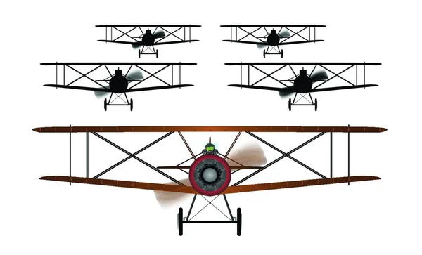 Самолёты Истребители Первой Мировой Войны — стоковый вектор
