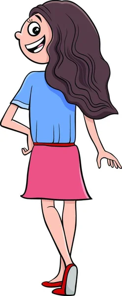 Ilustración Dibujos Animados Bastante Elemental Adolescente Chica Edad Personaje Cómico — Archivo Imágenes Vectoriales