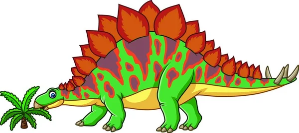 Cartoon Stegosaurus Izolované Bílém Pozadí — Stockový vektor