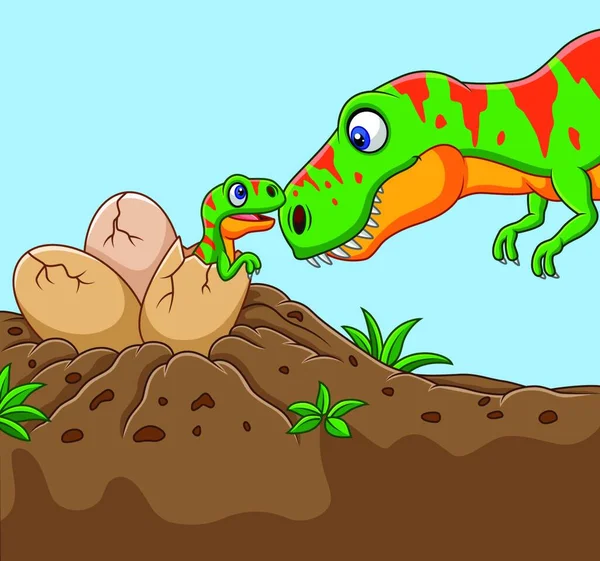Γελοιογραφία Tyrannosaurus Μωρό Της Εκκόλαψη — Διανυσματικό Αρχείο