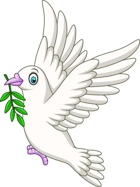 Cartoon Dove Birds Logo Peace Concept Wedding Design — Stock Vector