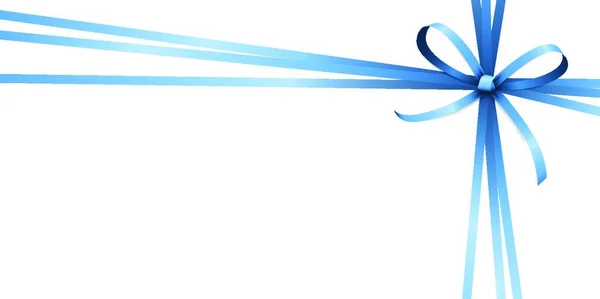Eps Векторна Ілюстрація Синього Кольору Стрічки Лук Подарункова Смуга Ізольовані — стоковий вектор