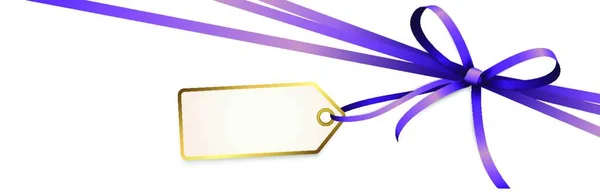 Eps Векторная Иллюстрация Фиолетового Цвета Ленты Лук Подарочная Лента Подвеской — стоковый вектор
