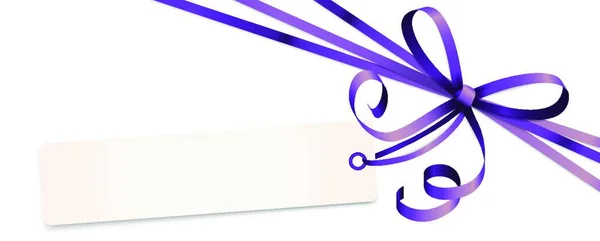 Eps Векторная Иллюстрация Фиолетового Цвета Ленты Лук Подарочная Лента Подвеской — стоковый вектор