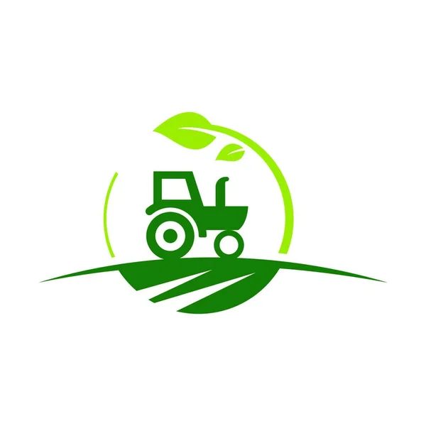 Agricultura Agricultura Con Tractor Con Diseño Logotipo Arado Cultivador — Vector de stock