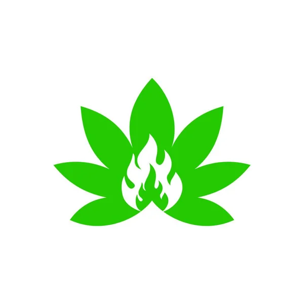 マリファナの葉医療大麻 大麻やマリファナの葉のロゴ — ストックベクタ