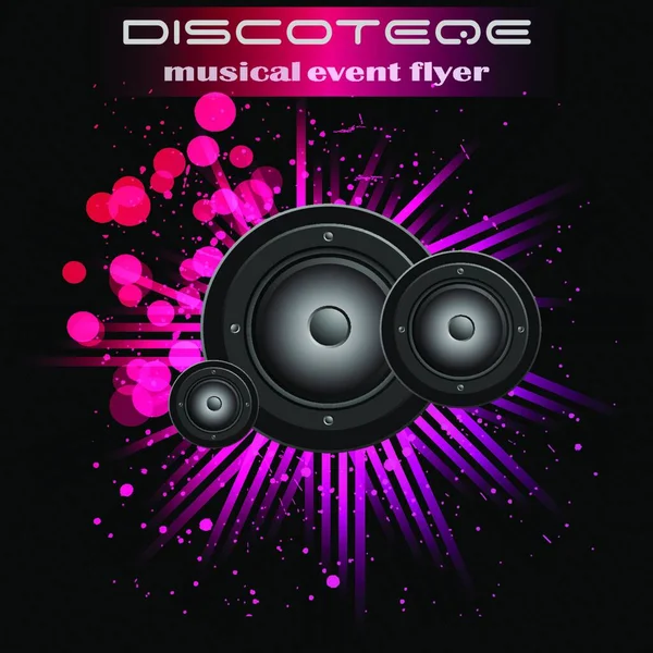 Disco Klub Ulotki Kolorowymi Elementami Idealny Plakatu Tła Muzycznego — Wektor stockowy
