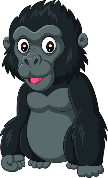 Karikatura Dítě Gorila Bílém Pozadí — Stockový vektor