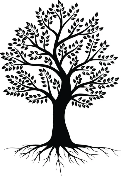 Σιλουέτα Δέντρου Λευκό Φόντο — Διανυσματικό Αρχείο