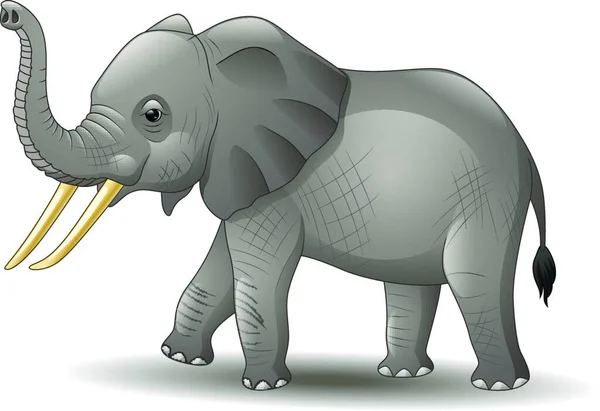 Elefante Dibujos Animados Aislado Sobre Fondo Blanco — Vector de stock