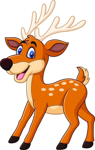 可爱的鹿 卡通动物角色 — 图库矢量图片