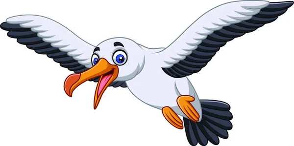 Tecknad Albatross Fågel Flyger — Stock vektor