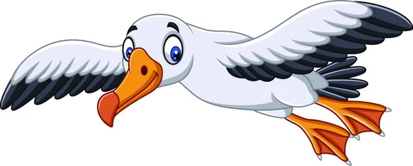 Cartoon Illustration Eines Vogels Mit Flügeln — Stockvektor