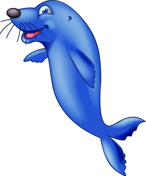 Ilustração Uma Baleia Azul Com Fundo Branco —  Vetores de Stock