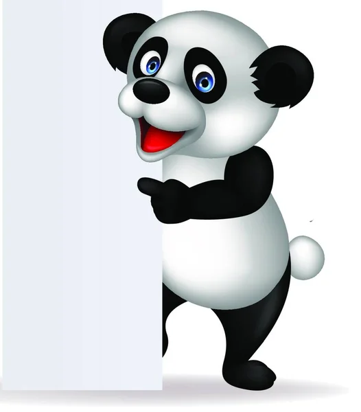 Panda Sinal Branco —  Vetores de Stock