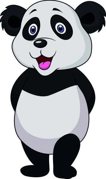 Cute Panda White Background — Stock Vector