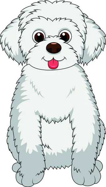Cute White Dog Cartoon — Stock Vector
