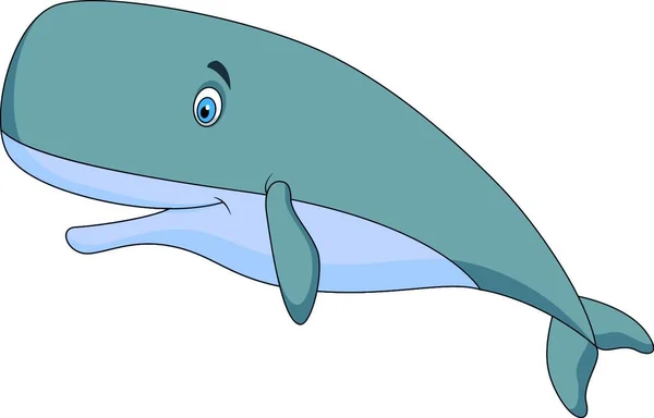 Ilustração Bonito Desenho Animado Baleia Azul —  Vetores de Stock