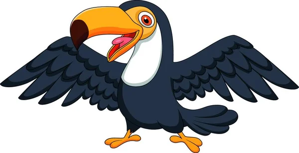 Mignon Toucan Oiseau Dessin Animé — Image vectorielle