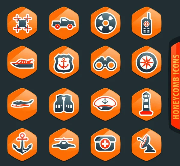 Coast Guard Set Vector Icons — Stock Vector