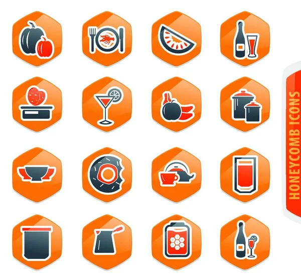 Food Kitchen Set Vector Icons — Stock Vector