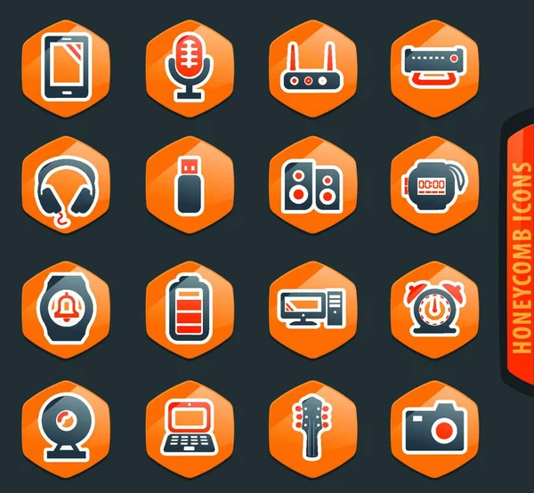 Set Media Devices Icons — Stock Vector