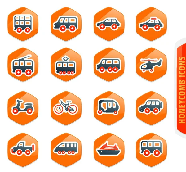 Set Icone Trasporto Semplice Illustrazione Icone Vettoriali Trasporto Web — Vettoriale Stock