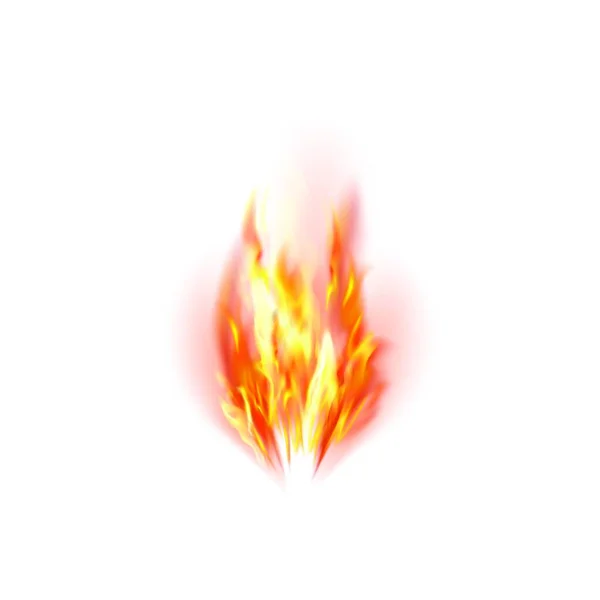 Пламя Изолировано Белом Фоне Горячий Красный Желтый Горящий Огонь Летающими — стоковый вектор