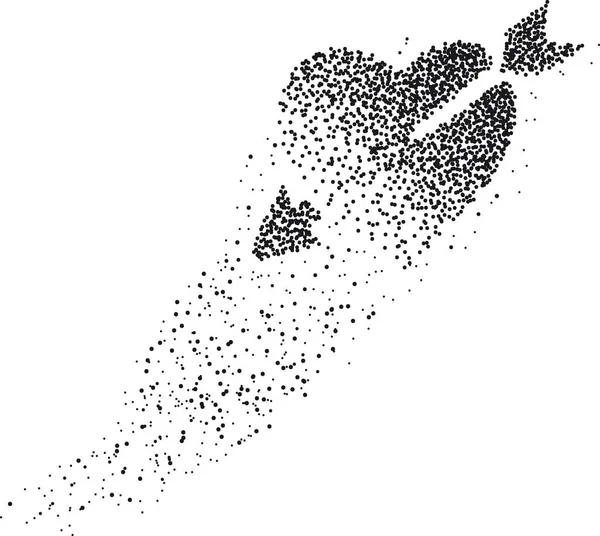 Aşk tanrısı kalbi uçan noktalardan oluşan sihirli bir patika tarafından oluşturuldu.