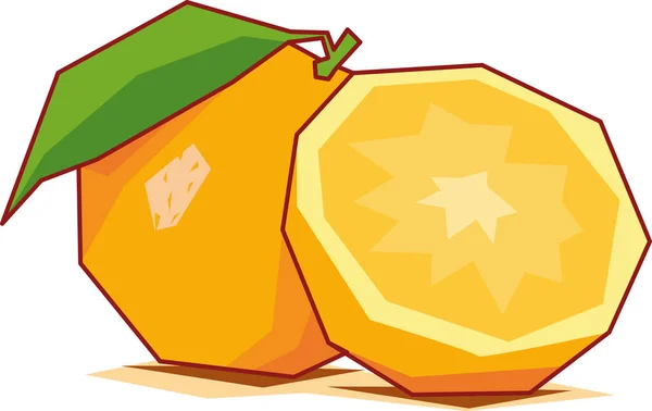 Orange Dessiné Vecteur Avec Des Formes Géométriques Colorées Couleurs Plates — Image vectorielle