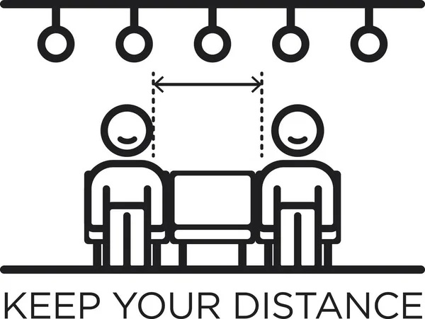 Kendine dikkat et. Sosyal uzaklık ve salgına karşı kişisel güvenlik ikonlarında bir diğerinin yanına yaklaştığınızda mesafeyi koruyun