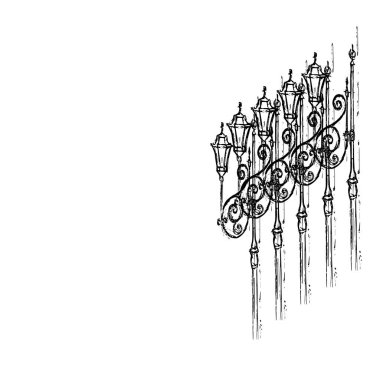 Fenerlerin vektör görüntüsü. Beyaz bir arka planda izole edilmiş. çokgen çizgiler kullanarak çizilmiş. Kopyalamak için boş alan 