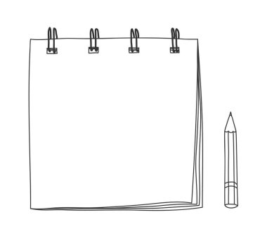 küçük dizüstü bilgisayar elle çizilmiş ve pensil hat sanat illüstrasyon